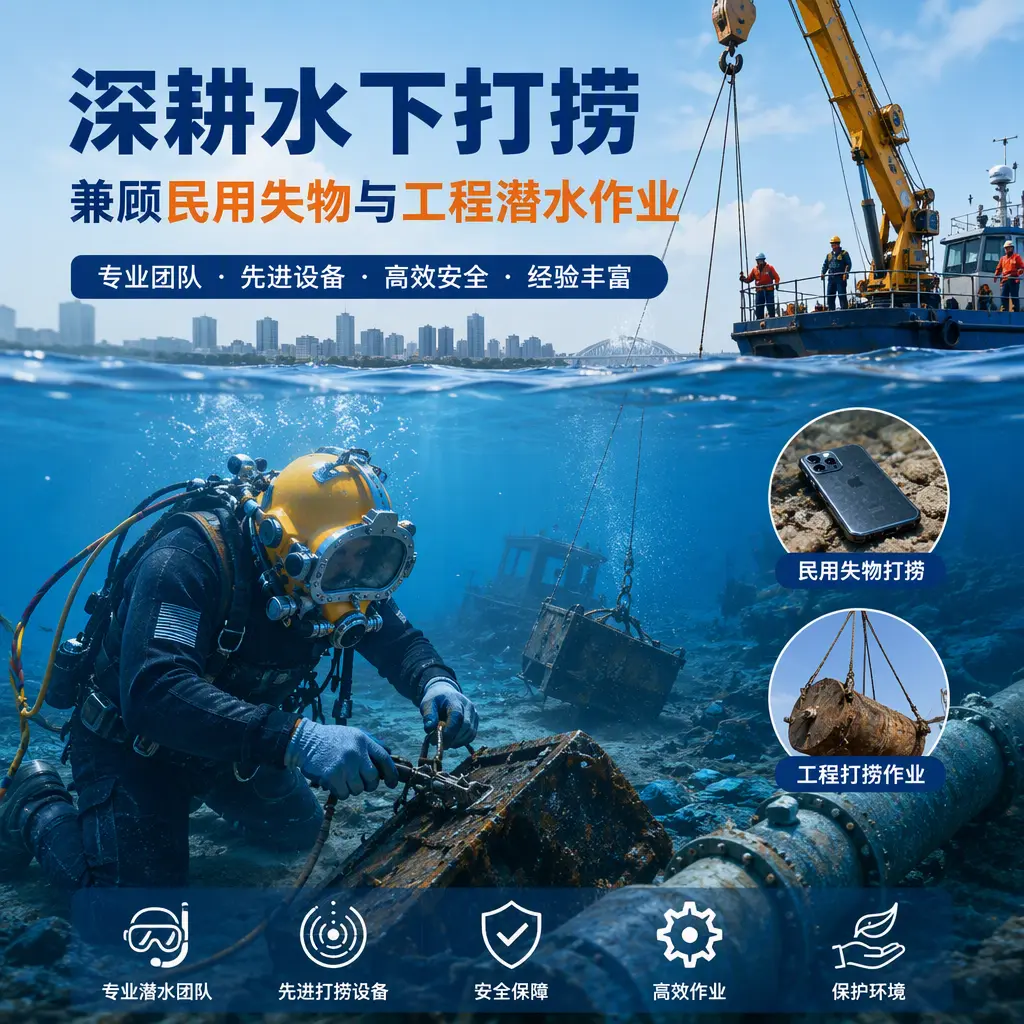 深耕水下打捞，兼顾民用失物与工程潜水作业虹口