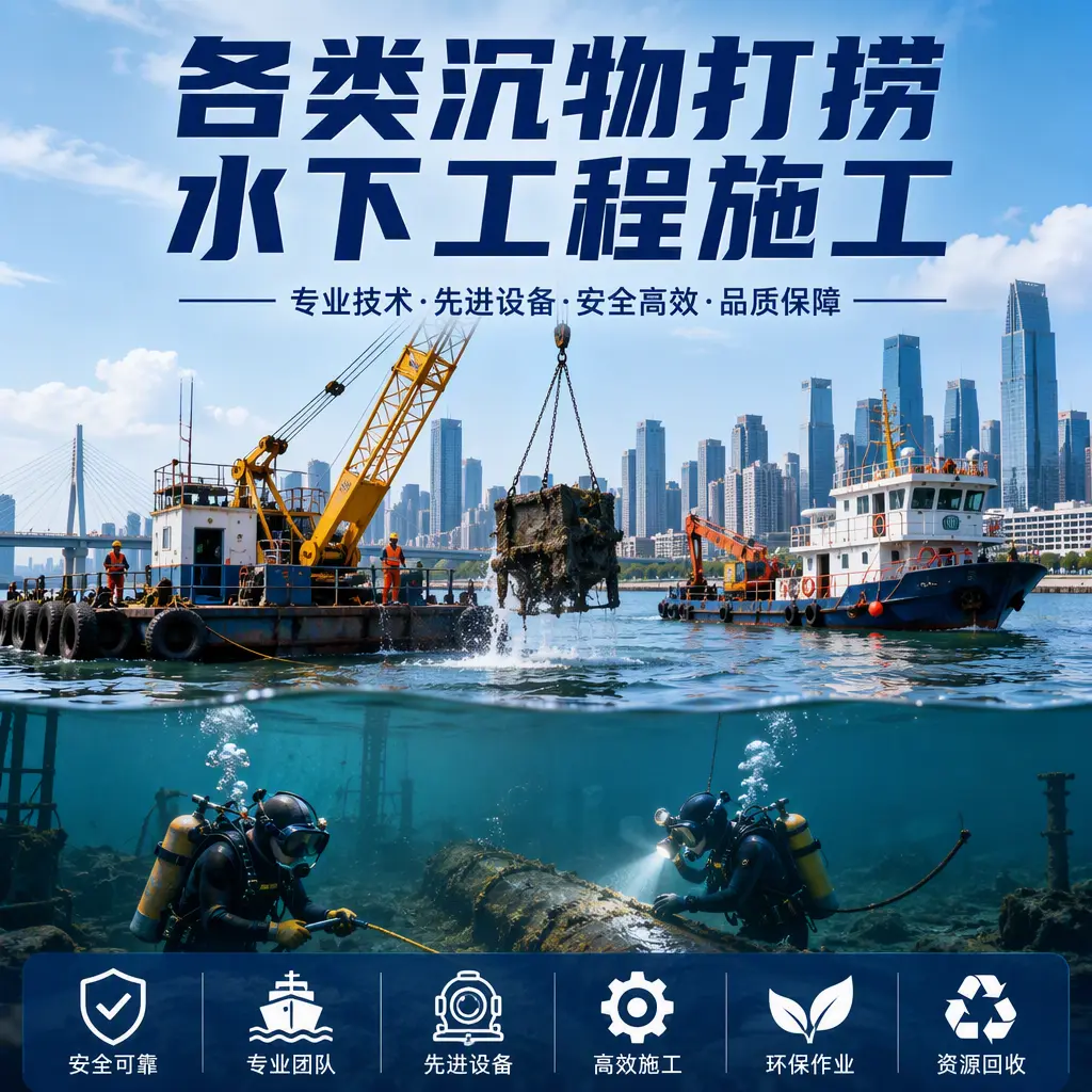 虹口各类沉物打捞，水下工程施工
